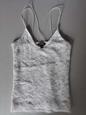 EXPRESS White Lace Criss Cross Strappy Camisole M